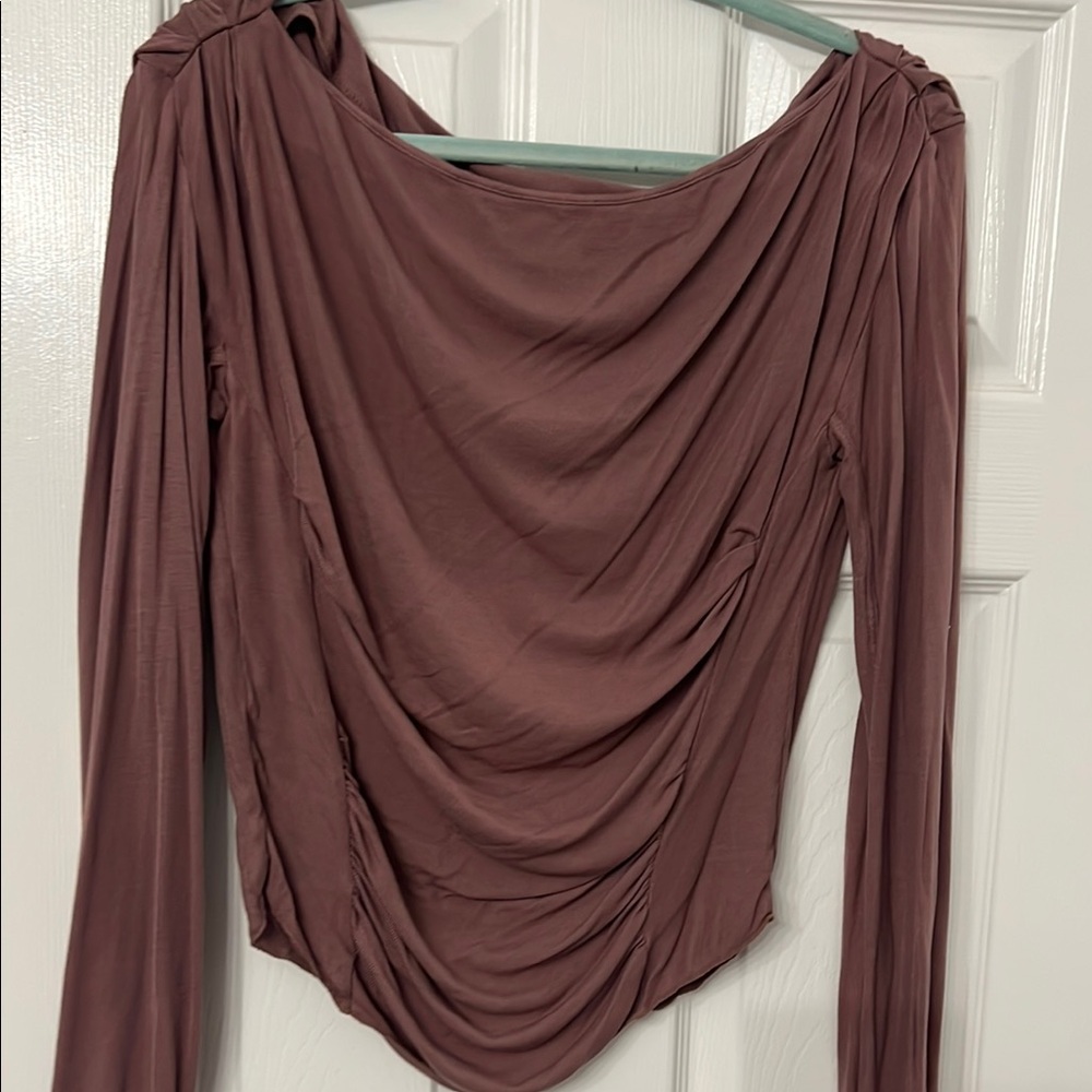 Free People Ruched Long Sleeve T-shirt